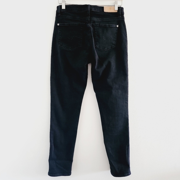 7 For All Mankind Luxe Vintage Josefina Black Skinny Mid-rise Jeans - Picture 4 of 9